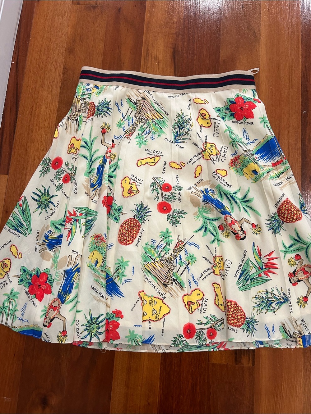 J.Crew Hawaiian Map Print A-Line Skirt Size 4